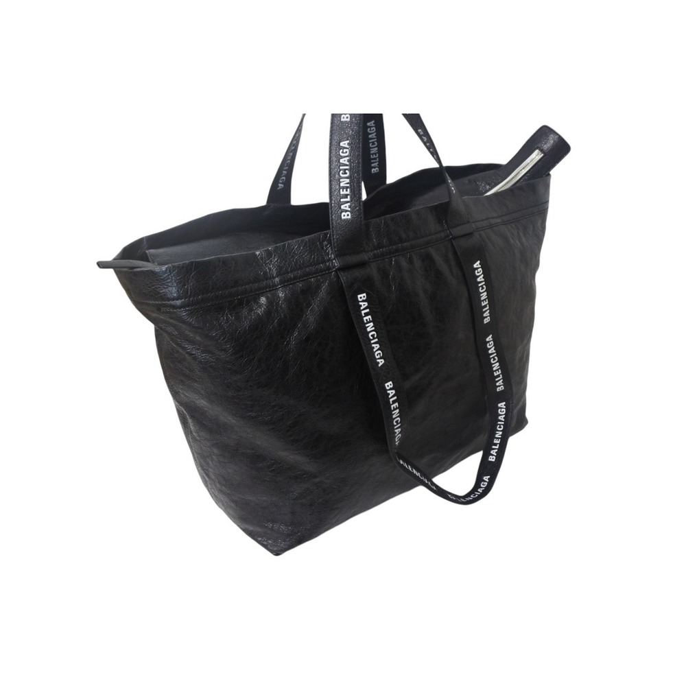 BALENCIAGA Carry Shopper Tote Bag embossed leather black - Picture 4 of 10